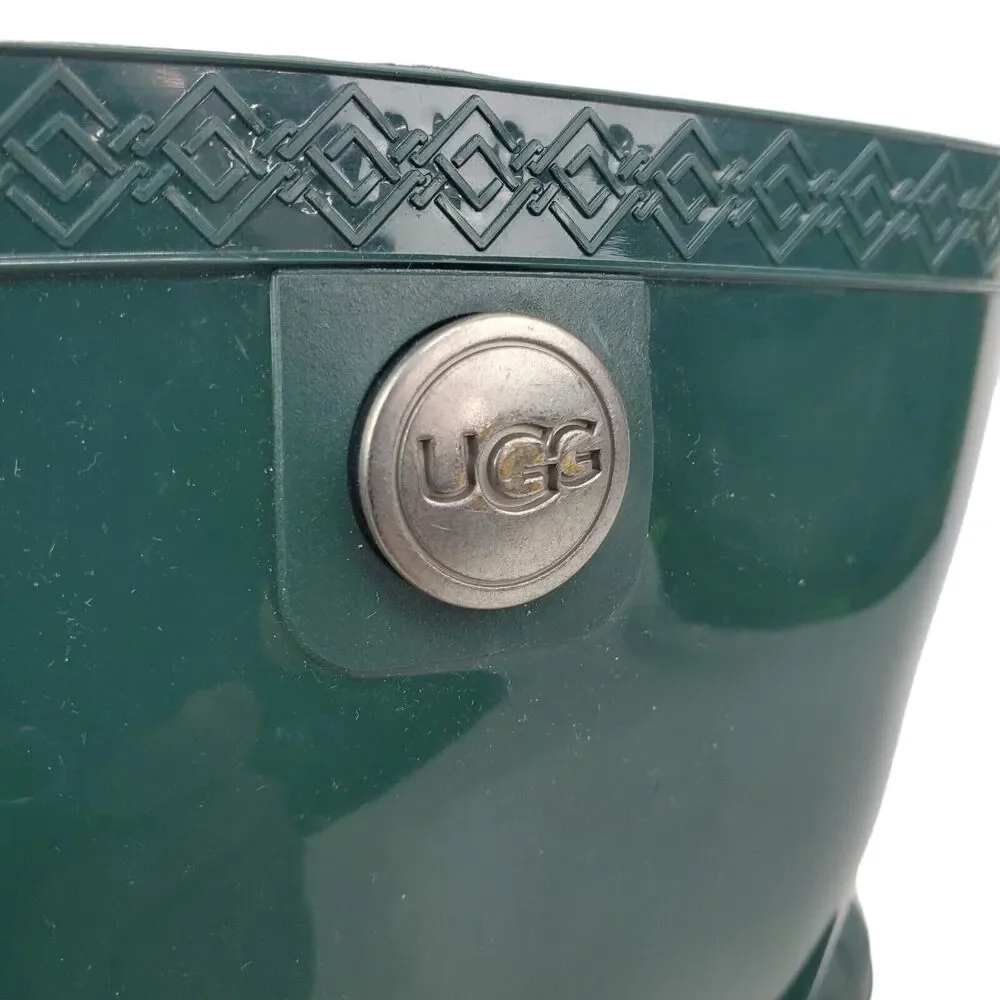 UGG Australia Boots SIENNA Womens Size 8 Green WATERPROOF Rain Rubber Outdoor